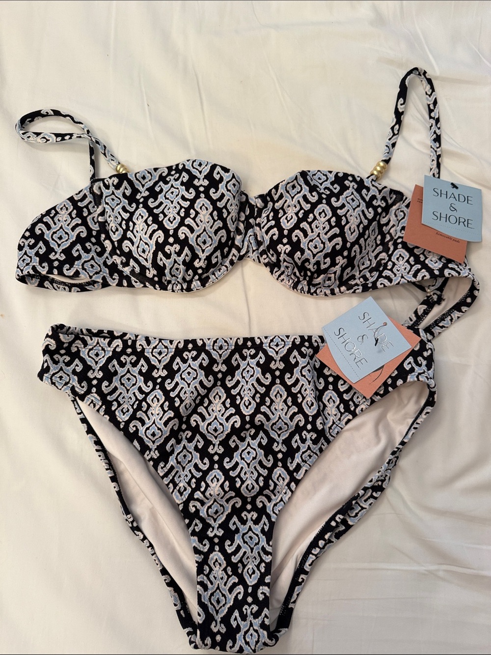 Shade & Shore Patterned Bandeau Bikini